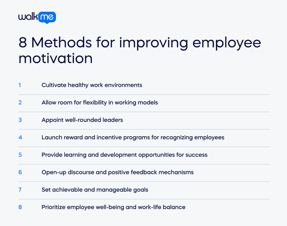 8 Methods for improving employee motivation