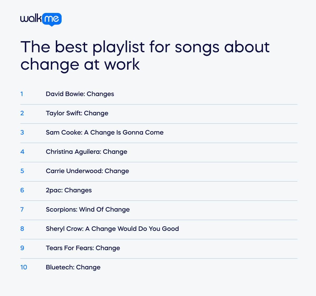 Your 10 track playlist for songs about change at work