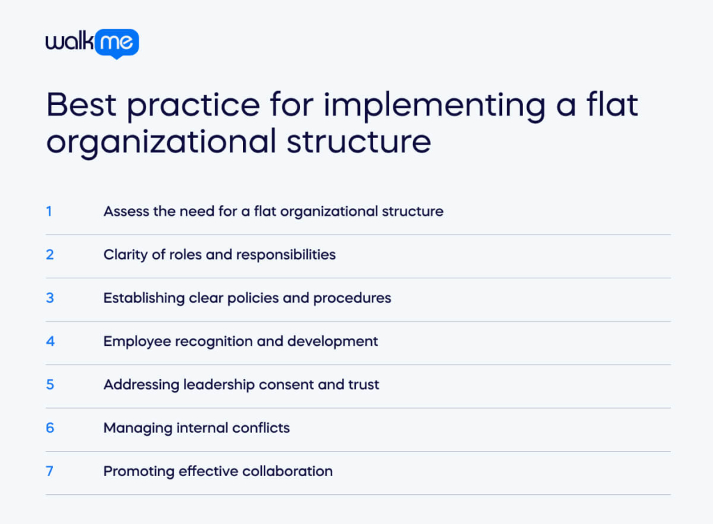 Best practice for implementing a flat organizational structure