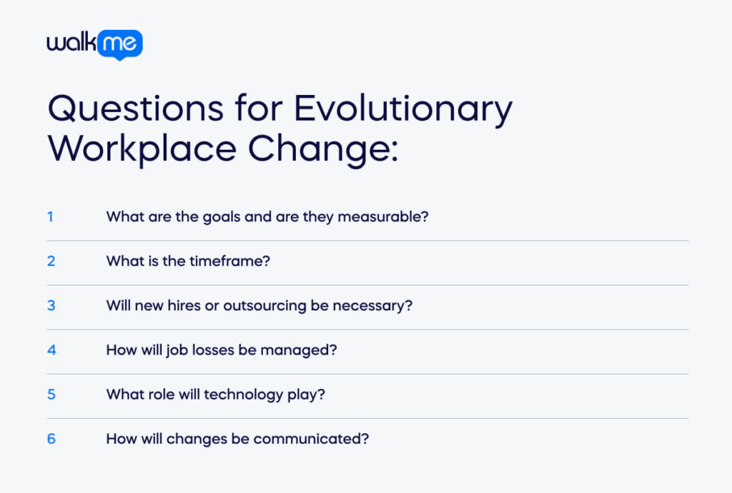Questions for Evolutionary Workplace Change_