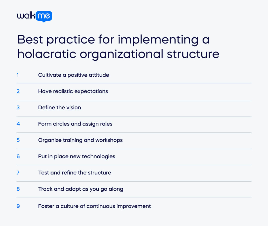 Best practice for implementing a holacratic organizational structure