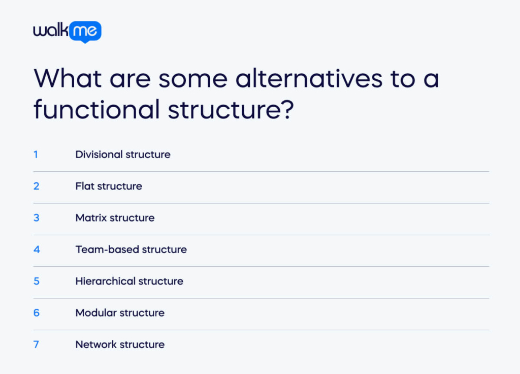 What are some alternatives to a functional structure_ (1)