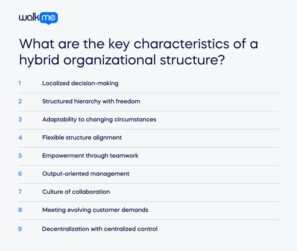 What are the key characteristics of a hybrid organizational structure_ (1)