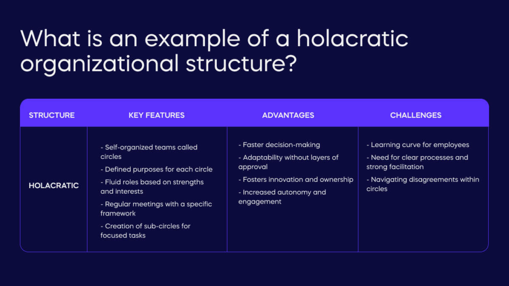 What is an example of a holacratic organizational structure_