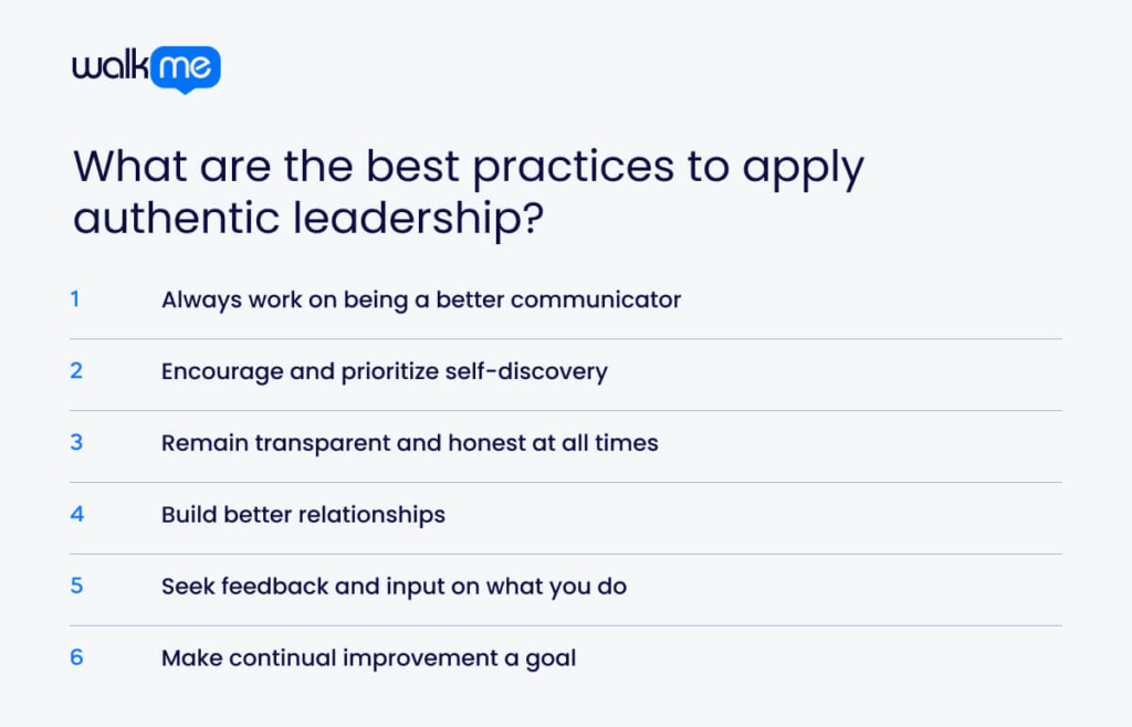 What are the best practices to apply authentic leadership?