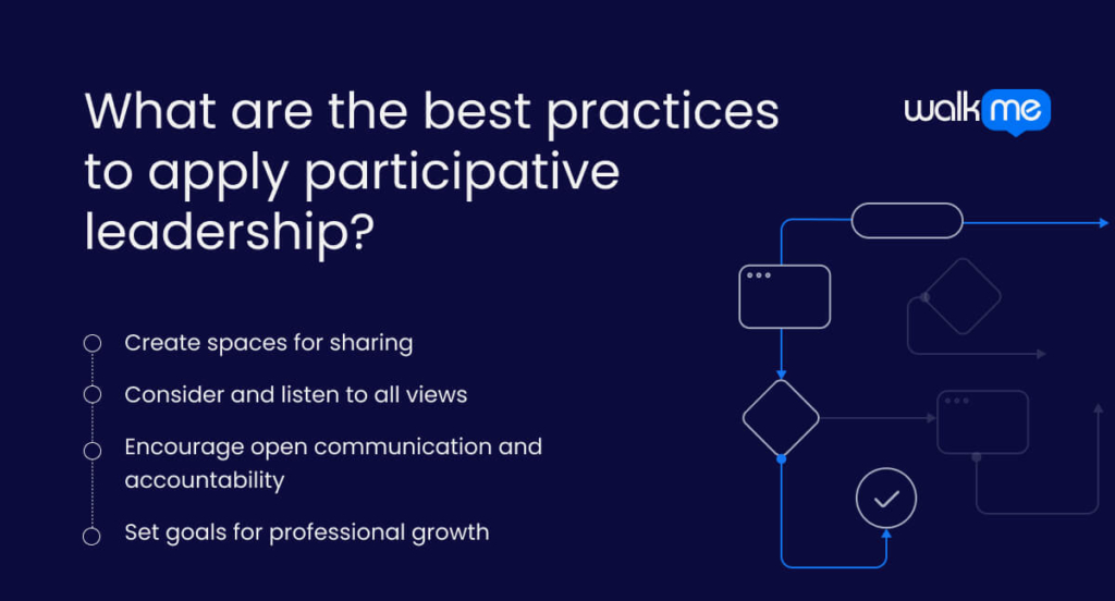 What are the best practices to apply participative leadership?