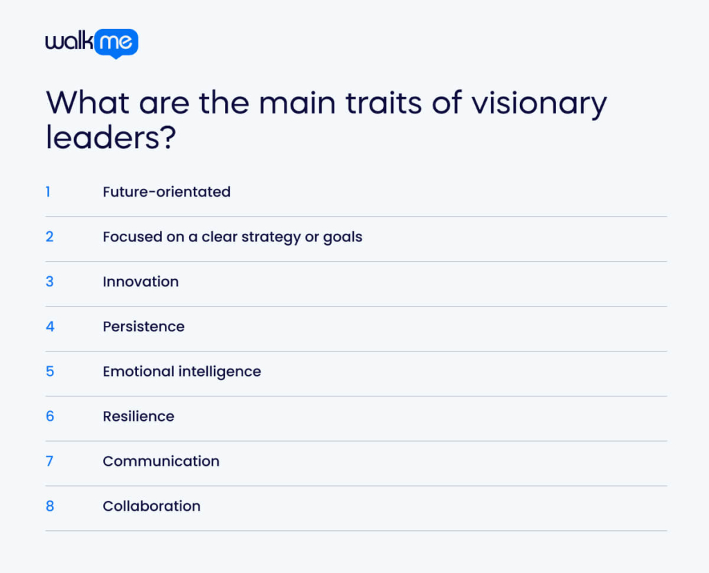 What are the main traits of visionary leaders?