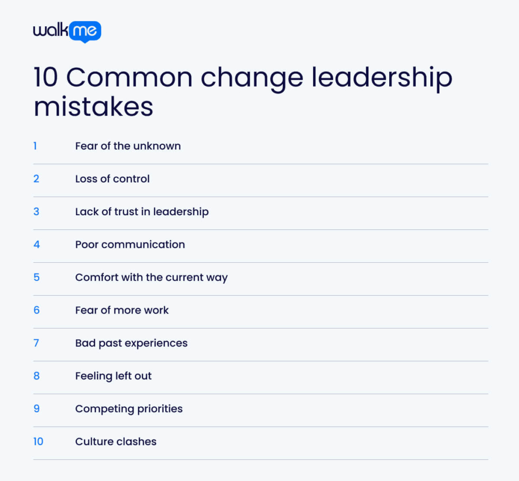 10 Common change leadership mistakes