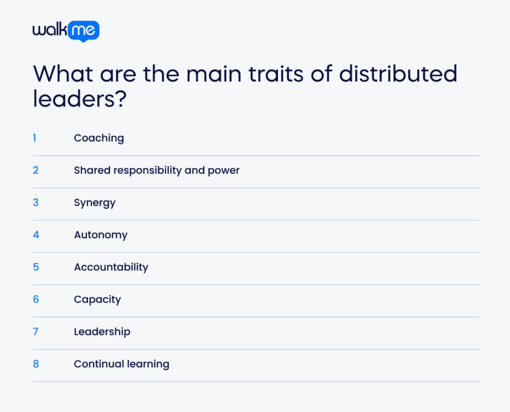 What are the main traits of distributed leaders?