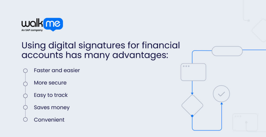 Using digital signature for financial accounts has many advantages