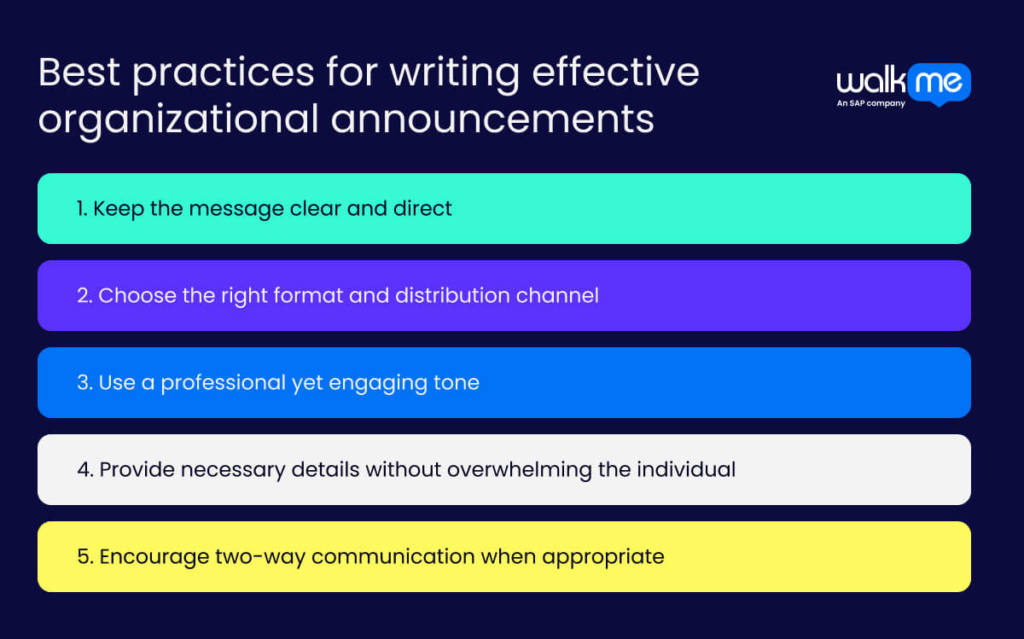 Best practices for writing effective organizational announcements