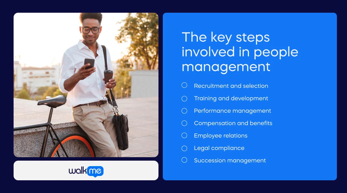 The key steps involved in people management