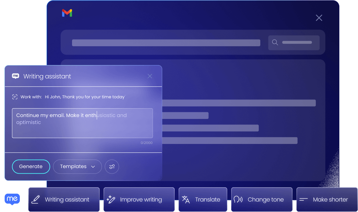 AI writing, built into workflows.